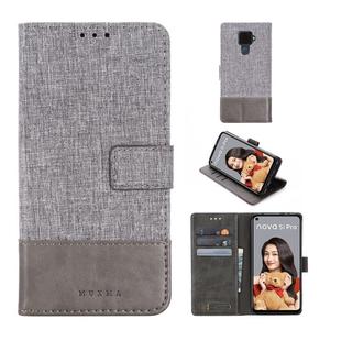 For Huawei Nova 5i Pro MUMXA MX102 Horizontal Flip Canvas Stitching Leather Case with Holder & Card Slots & Wallet(Grey)