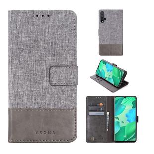 For Huawei Nova 5 Pro MUMXA MX102 Horizontal Flip Canvas Stitching Leather Case with Holder & Card Slots & Wallet(Grey)