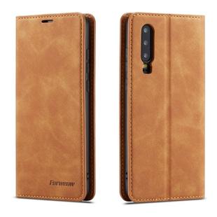 For Huawei P30 Forwenw Dream Series Oil Edge Strong Magnetism Horizontal Flip Leather Case with Holder & Card Slots & Wallet & Photo Frame(Brown)