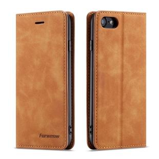 For iPhone SE 2022 / SE 2020 / 8 / 7 Forwenw Dream Series Oil Edge Strong Magnetism Horizontal Flip Leather Case with Holder & Card Slots & Wallet & Photo Frame(Brown)