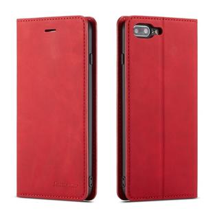 For iPhone 8 Plus / 7 Plus Forwenw Dream Series Oil Edge Strong Magnetism Horizontal Flip Leather Case with Holder & Card Slots & Wallet & Photo Frame(Red)
