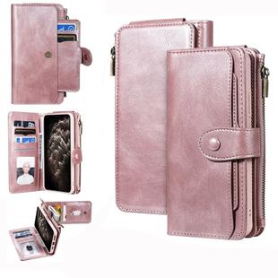 For iPhone 11 Pro Retro Multifunctional Horizontal Flip PU Leather Case with Card Slot & Holder & Wallet & Photo Frame(Rose Gold)