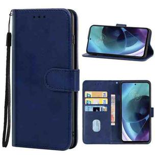 Leather Phone Case For Motorola Moto G71(Blue)