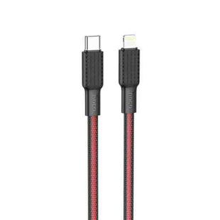 hoco X69 8 Pin Jaeger PD Charging Data Cable, Length: 1m(Black Red)