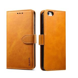 For iPhone 6 Plus GUSSIM Magnetic Horizontal Flip Leather Case with Holder & Card Slots & & Wallet(Yellow)