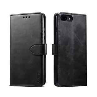For iPhone 8 Plus / 7 Plus GUSSIM Magnetic Horizontal Flip Leather Case with Holder & Card Slots & & Wallet(Black)