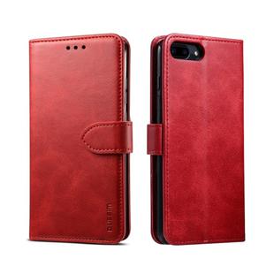 For iPhone 8 Plus / 7 Plus GUSSIM Magnetic Horizontal Flip Leather Case with Holder & Card Slots & & Wallet(Red)