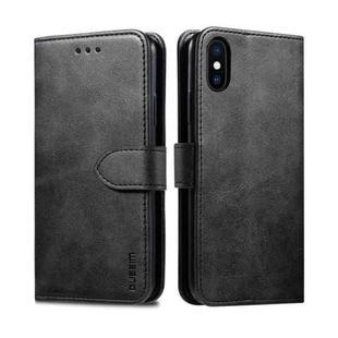 For iPhone XS Max GUSSIM Magnetic Horizontal Flip Leather Case with Holder & Card Slots & & Wallet(Black)