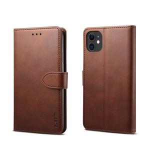 For iPhone 11 Pro GUSSIM Magnetic Horizontal Flip Leather Case with Holder & Card Slots & & Wallet(Brown)
