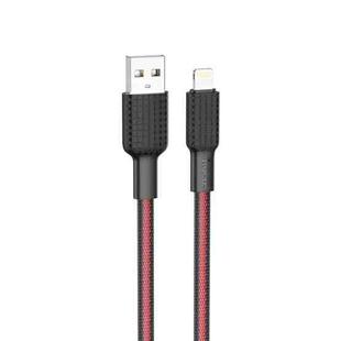 hoco X69 8 Pin Jaeger Charging Data Cable, Length: 1m(Black Red)