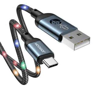 JOYROOM S-1230N16 3A USB to USB-C / Type-C Data Cable with Voice Control LED Light, Cable Length: 1.2m(Grey)