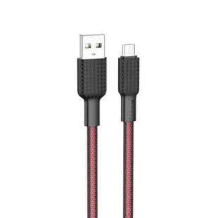 hoco X69 Micro USB Jaeger Charging Data Cable, Length: 1m(Black Red)