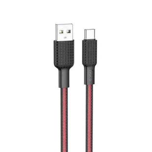 hoco X69 Type-C / USB-C Jaeger Charging Data Cable, Length: 1m(Black Red)