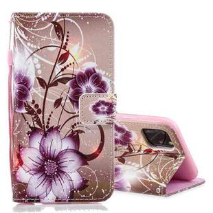 For iPhone 13 Pro Max Colored Drawing Leather Phone Case (Lotus)