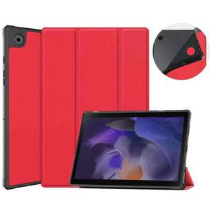 For Samsung Galaxy Tab A8 2021 SM-X205 3-Fold Holder Leather Tablet Case(Red)