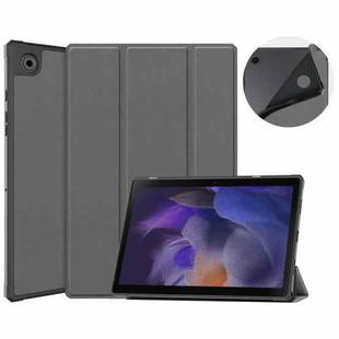 For Samsung Galaxy Tab A8 2021 SM-X205 3-Fold Holder Leather Tablet Case(Grey)