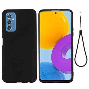 For Samsung Galaxy M52 5G Pure Color Liquid Silicone Phone Case(Black)