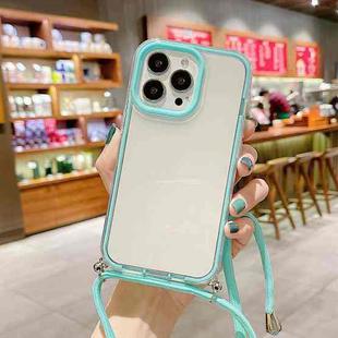 For iPhone 13 3 In 1 PC + TPU Transparent Phone Case(Mint Green)