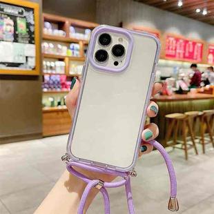 For iPhone 13 Pro 3 In 1 PC + TPU Transparent Phone Case (Purple)