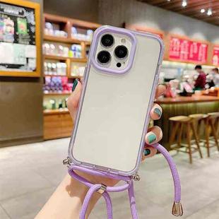 For iPhone 13 Pro Max 3 In 1 PC + TPU Transparent Phone Case (Purple)