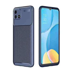 For OPPO A16K Carbon Fiber Texture Shockproof TPU Phone Case(Blue)