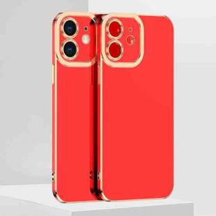 For iPhone 12 6D Electroplated TPU Phone Case(Red)