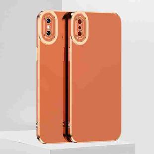 For iPhone X / XS 6D Electroplated TPU Phone Case(Brown)
