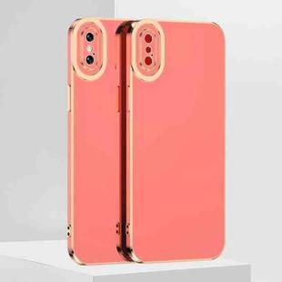 For iPhone X / XS 6D Electroplated TPU Phone Case(Pink)