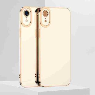 For iPhone XR 6D Electroplated TPU Phone Case(White)