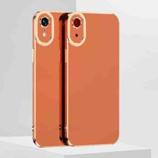 For iPhone XR 6D Electroplated TPU Phone Case(Brown)