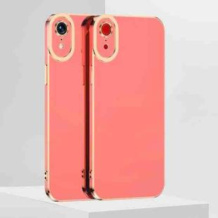 For iPhone XR 6D Electroplated TPU Phone Case(Pink)