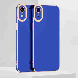 For iPhone XR 6D Electroplated TPU Phone Case(Blue)