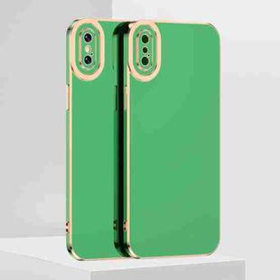 For iPhone XS Max 6D Electroplated TPU Phone Case(Green)