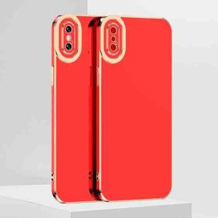For iPhone XS Max 6D Electroplated TPU Phone Case(Red)