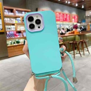 For iPhone 13 Pro Max 3 In 1 PC + TPU Solid Color Phone Case (Mint Green)