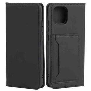 For Samsung Galaxy A03 Strong Magnetism Liquid Feel Horizontal Flip Leather Phone Case(Black)