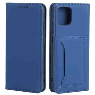 For Samsung Galaxy A03 Strong Magnetism Liquid Feel Horizontal Flip Leather Phone Case(Blue)