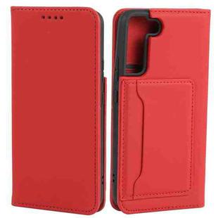 For Samsung Galaxy S22+ 5G Strong Magnetism Liquid Feel Horizontal Flip Leather Phone Case(Red)