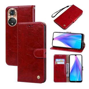 For Honor 50 Oil Wax Texture Leather Phone Case(Red)