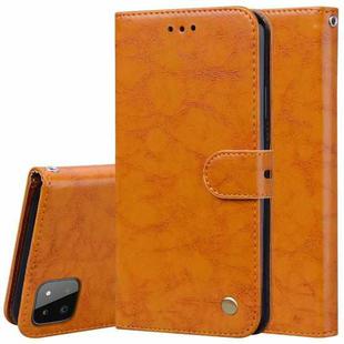 For Samsung Galaxy A22 4G Oil Wax Texture Leather Phone Case(Yellow)