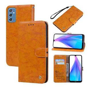 For Samsung Galaxy M52 5G Oil Wax Texture Leather Phone Case(Yellow)