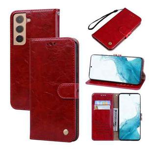 For Samsung Galaxy S22 5G Oil Wax Texture Leather Phone Case(Red)