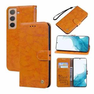 For Samsung Galaxy S22 5G Oil Wax Texture Leather Phone Case(Yellow)