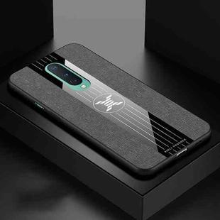 For OnePlus 8 XINLI Stitching Cloth Texture Shockproof TPU Phone Case(Grey)