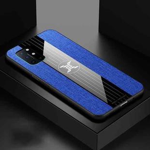 For OnePlus 8T XINLI Stitching Cloth Texture Shockproof TPU Phone Case(Blue)