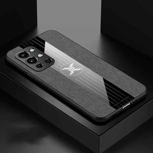 For OnePlus 9R XINLI Stitching Cloth Texture Shockproof TPU Phone Case(Grey)