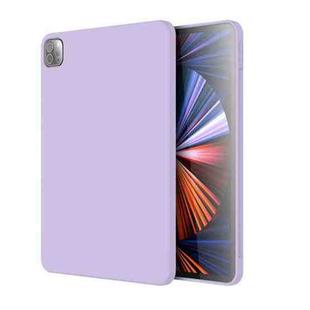 For iPad Pro 12.9 inch Mutural Silicone Microfiber Tablet Case(Lavender)