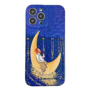 TPU Pattern Shockproof Phone Case For iPhone 13(Moon)