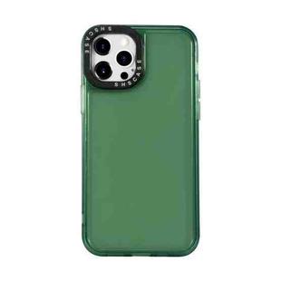 For iPhone 13 Pro Max Black Lens Frame Transparent TPU Phone Case (Green)