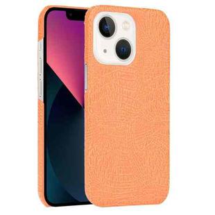 For iPhone 13 mini Crocodile PU + PC Phone Case (Orange)